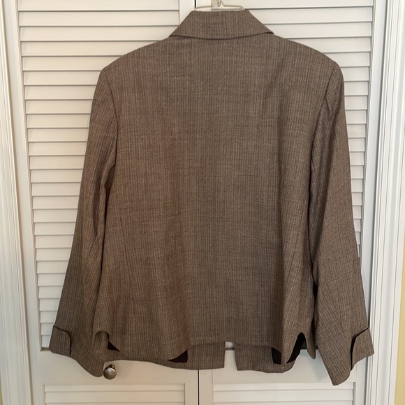 Taupe herringbone pattern, business jacket with two breast pockets - Picture 4 of 6